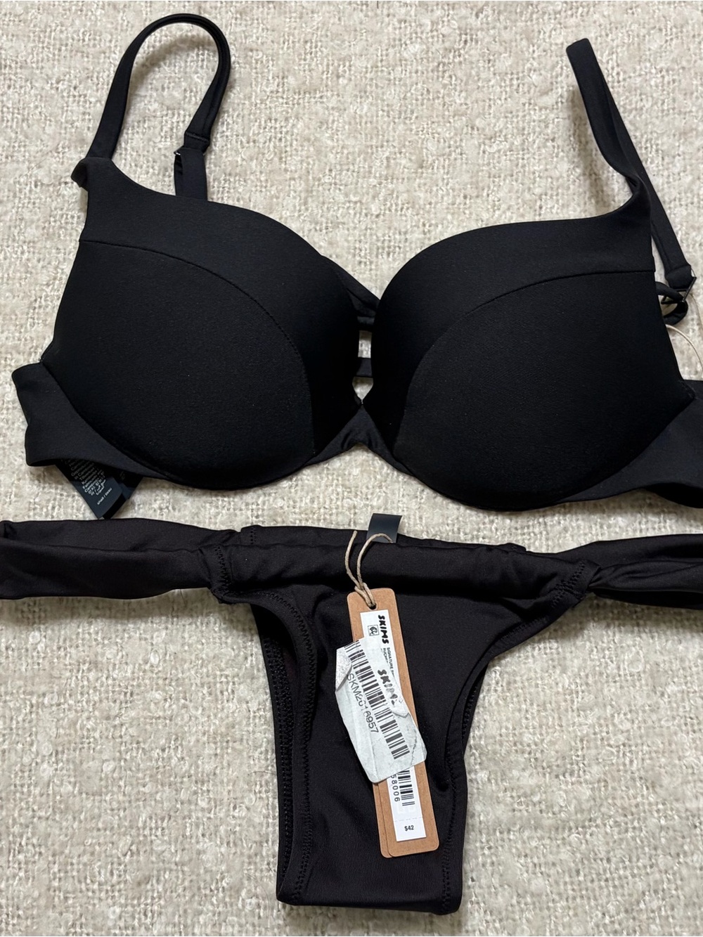 SKIMS Black Women's Two-Piece Swim Bikini Set - Picture 1 of 7